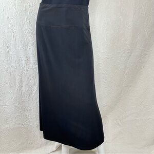 Simon Chang S Stretchy Black Slight A-Line Midi Skirt NWT